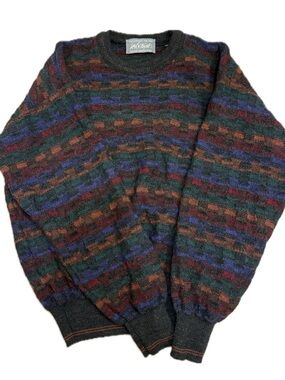Vintage Knit Crewneck Sweater - Italian mering wool - lord and Taylor